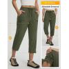 imagebaleaf Womens Capri Pants with Zipper Pocket Lightweight Quick Dry Water Resistant Hiking Pants UPF50 Adjustable Ankle CuffArmy Green