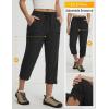 imagebaleaf Womens Capri Pants with Zipper Pocket Lightweight Quick Dry Water Resistant Hiking Pants UPF50 Adjustable Ankle CuffBlack