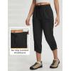 imagebaleaf Womens Capri Pants with Zipper Pocket Lightweight Quick Dry Water Resistant Hiking Pants UPF50 Adjustable Ankle CuffBlack