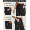 imagebaleaf Womens Capri Pants with Zipper Pocket Lightweight Quick Dry Water Resistant Hiking Pants UPF50 Adjustable Ankle CuffBlack