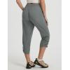 imagebaleaf Womens Capri Pants with Zipper Pocket Lightweight Quick Dry Water Resistant Hiking Pants UPF50 Adjustable Ankle CuffDark Gray