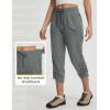 imagebaleaf Womens Capri Pants with Zipper Pocket Lightweight Quick Dry Water Resistant Hiking Pants UPF50 Adjustable Ankle CuffDark Gray
