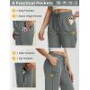 imagebaleaf Womens Capri Pants with Zipper Pocket Lightweight Quick Dry Water Resistant Hiking Pants UPF50 Adjustable Ankle CuffDark Gray