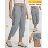 imagebaleaf Womens Capri Pants with Zipper Pocket Lightweight Quick Dry Water Resistant Hiking Pants UPF50 Adjustable Ankle CuffGray