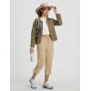 imagebaleaf Womens Capri Pants with Zipper Pocket Lightweight Quick Dry Water Resistant Hiking Pants UPF50 Adjustable Ankle CuffKhaki