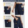 imagebaleaf Womens Capri Pants with Zipper Pocket Lightweight Quick Dry Water Resistant Hiking Pants UPF50 Adjustable Ankle CuffNavy Blue