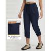 imagebaleaf Womens Capri Pants with Zipper Pocket Lightweight Quick Dry Water Resistant Hiking Pants UPF50 Adjustable Ankle CuffNavy Blue