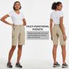 imagebaleaf Womens Long Hiking Bermuda Shorts Quick Dry Summer Golf Shorts Lightweight with Pockets UPF 50 for Camping Work2khaki