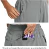 imagebaleaf Womens Long Hiking Bermuda Shorts Quick Dry Summer Golf Shorts Lightweight with Pockets UPF 50 for Camping Work3light Grey