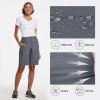 imagebaleaf Womens Long Hiking Bermuda Shorts Quick Dry Summer Golf Shorts Lightweight with Pockets UPF 50 for Camping Work4dark Grey
