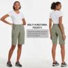 imagebaleaf Womens Long Hiking Bermuda Shorts Quick Dry Summer Golf Shorts Lightweight with Pockets UPF 50 for Camping Work5raw Khaki
