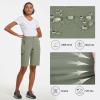 imagebaleaf Womens Long Hiking Bermuda Shorts Quick Dry Summer Golf Shorts Lightweight with Pockets UPF 50 for Camping Work5raw Khaki