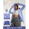 imagebaleaf Womens Sun Jacket with Removable Brim UPF 50 Lightweight UV SPF Shirts Long Sleeve Full Zip Up Hoodie Outdoor HikingLight Blue