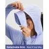 imagebaleaf Womens Sun Jacket with Removable Brim UPF 50 Lightweight UV SPF Shirts Long Sleeve Full Zip Up Hoodie Outdoor HikingLight Blue