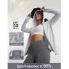 imagebaleaf Womens Sun Jacket with Removable Brim UPF 50 Lightweight UV SPF Shirts Long Sleeve Full Zip Up Hoodie Outdoor HikingLight Gray