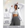 imagebaleaf Womens Sun Jacket with Removable Brim UPF 50 Lightweight UV SPF Shirts Long Sleeve Full Zip Up Hoodie Outdoor HikingWhite