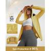 imagebaleaf Womens Sun Jacket with Removable Brim UPF 50 Lightweight UV SPF Shirts Long Sleeve Full Zip Up Hoodie Outdoor HikingYellow