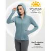 imagebaleaf Womens Sun Protection Jacket Hoodie Clothing Lightweight Long Sleeve Sun Cover Up ShirtHeather Light Blue