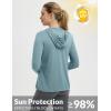 imagebaleaf Womens Sun Protection Jacket Hoodie Clothing Lightweight Long Sleeve Sun Cover Up ShirtHeather Light Blue