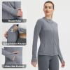 imagebaleaf Womens Sun Protection Jacket Hoodie Clothing Lightweight Long Sleeve Sun Cover Up ShirtHeather Light Gray