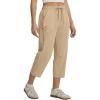 imagebaleaf Womens Capri Pants with Zipper Pocket Lightweight Quick Dry Water Resistant Hiking Pants UPF50 Adjustable Ankle CuffKhaki