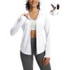 imagebaleaf Womens Sun Jacket with Removable Brim UPF 50 Lightweight UV SPF Shirts Long Sleeve Full Zip Up Hoodie Outdoor HikingWhite
