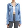 imagebaleaf Womens Sun Protection Jacket Hoodie Clothing Lightweight Long Sleeve Sun Cover Up ShirtHeather Blue