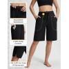 imageBALEAF Womens 11 Long Swim Board Shorts High Waisted Knee Length Swimming Bottoms Quick Dry Swimsuits with Pockets LinerBlack
