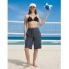 imageBALEAF Womens 11 Long Swim Board Shorts High Waisted Knee Length Swimming Bottoms Quick Dry Swimsuits with Pockets LinerDark Gray