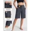 imageBALEAF Womens 11 Long Swim Board Shorts High Waisted Knee Length Swimming Bottoms Quick Dry Swimsuits with Pockets LinerDark Gray