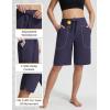 imageBALEAF Womens 11 Long Swim Board Shorts High Waisted Knee Length Swimming Bottoms Quick Dry Swimsuits with Pockets LinerNavy Blue