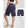 imageBALEAF Womens 11 Long Swim Board Shorts High Waisted Knee Length Swimming Bottoms Quick Dry Swimsuits with Pockets LinerNavy Blue