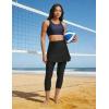 imageBALEAF Womens 20 Swim Leggings with Skirt High Waisted Skirted Pants Long Swimming Capris UPF50 with Liner and PocketsBlack