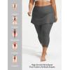 imageBALEAF Womens 20 Swim Leggings with Skirt High Waisted Skirted Pants Long Swimming Capris UPF50 with Liner and PocketsDark Gray
