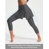 imageBALEAF Womens 20 Swim Leggings with Skirt High Waisted Skirted Pants Long Swimming Capris UPF50 with Liner and PocketsDark Gray