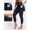 imageBALEAF Womens 20 Swim Leggings with Skirt High Waisted Skirted Pants Long Swimming Capris UPF50 with Liner and PocketsNavy Blue