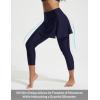 imageBALEAF Womens 20 Swim Leggings with Skirt High Waisted Skirted Pants Long Swimming Capris UPF50 with Liner and PocketsNavy Blue