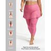 imageBALEAF Womens 20 Swim Leggings with Skirt High Waisted Skirted Pants Long Swimming Capris UPF50 with Liner and PocketsPink