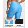 imageBALEAF Womens 6 High Waisted Swim Shorts UPF 50 Tummy Control Board Shorts with Liner and PocketsBlue