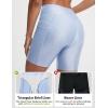 imageBALEAF Womens 6 High Waisted Swim Shorts UPF 50 Tummy Control Board Shorts with Liner and PocketsLight Blue