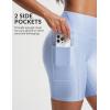 imageBALEAF Womens 6 High Waisted Swim Shorts UPF 50 Tummy Control Board Shorts with Liner and PocketsLight Blue