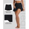 imageBALEAF Womens High Waisted 14 Swim Skirts Boxer Liner Quick Dry Bathing Suit Split Swimsuit Bottom with PocketBlack