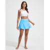 imageBALEAF Womens High Waisted 14 Swim Skirts Boxer Liner Quick Dry Bathing Suit Split Swimsuit Bottom with PocketBlue