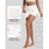 imageBALEAF Womens High Waisted 14 Swim Skirts Boxer Liner Quick Dry Bathing Suit Split Swimsuit Bottom with PocketStar White