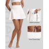 imageBALEAF Womens High Waisted 14 Swim Skirts Boxer Liner Quick Dry Bathing Suit Split Swimsuit Bottom with PocketStar White