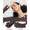 imageBALEAF Womens Thermal Shirts Long Sleeve Fleece Lined Running Tops Thumbhole Cold Weather Winter Gear Workout Hiking Base Layer Dark Brown L