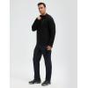 imagebaleaf Fleece Quarter Zip Pullover Men Sweatshirt with Zipper Pocket Reflective Strip Running Golf CausalBlack