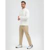 imagebaleaf Fleece Quarter Zip Pullover Men Sweatshirt with Zipper Pocket Reflective Strip Running Golf CausalWhite