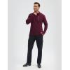 imagebaleaf Fleece Quarter Zip Pullover Men Sweatshirt with Zipper Pocket Reflective Strip Running Golf CausalWine Red