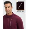 imagebaleaf Fleece Quarter Zip Pullover Men Sweatshirt with Zipper Pocket Reflective Strip Running Golf CausalWine Red
